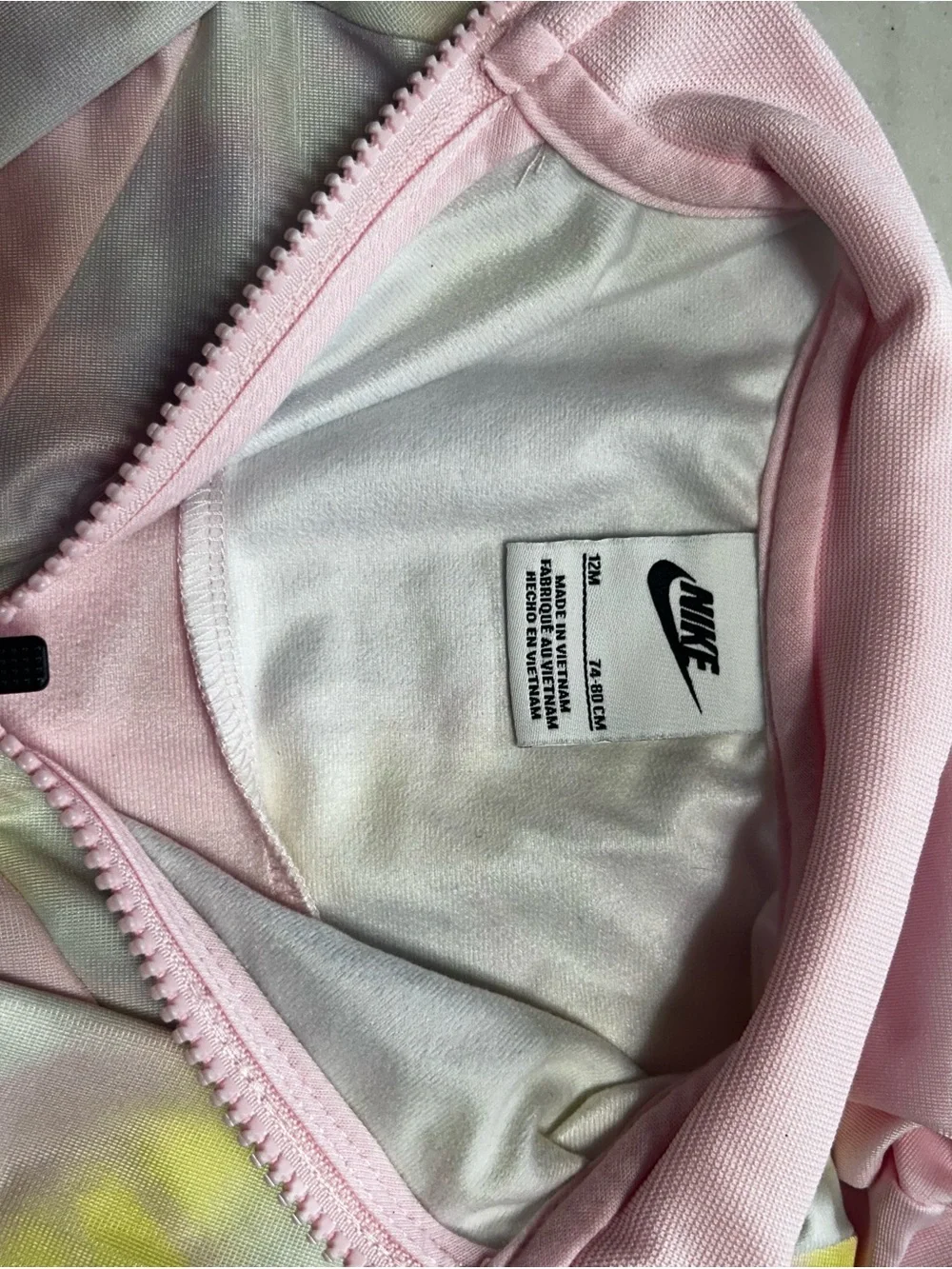 Nike Pastel Pink and Yellow Tie-Dye Zip-Up Jacket